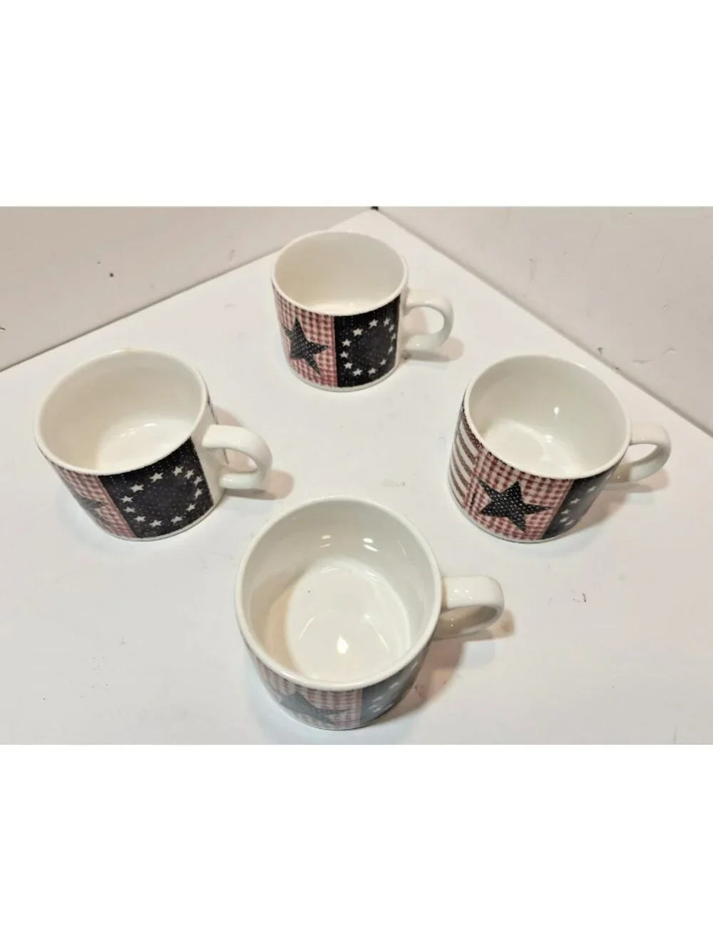 Vtg Oneida Majesticware Lot Of 4 Coffee Cup Mug American Quilt  D C Brown & Co.